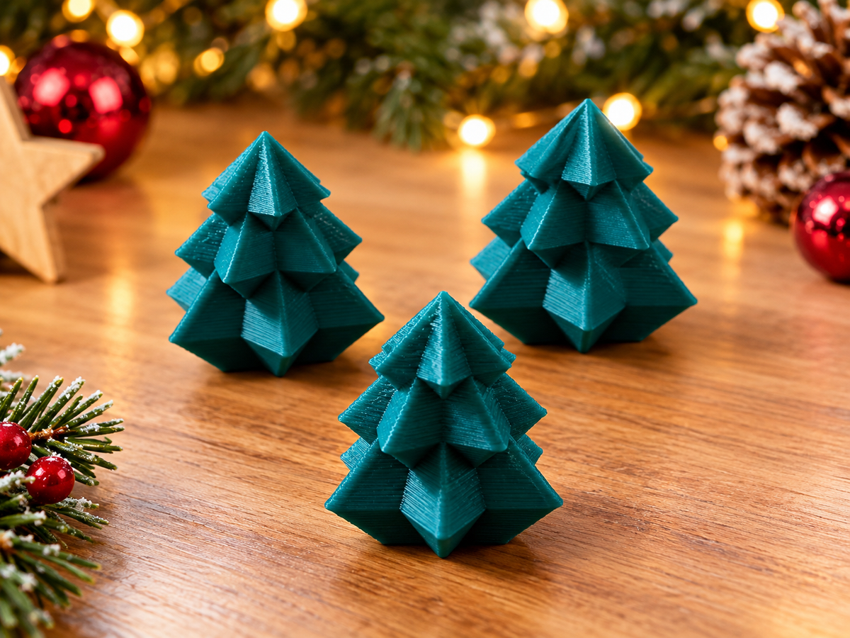 Set mini kerstboompjes.